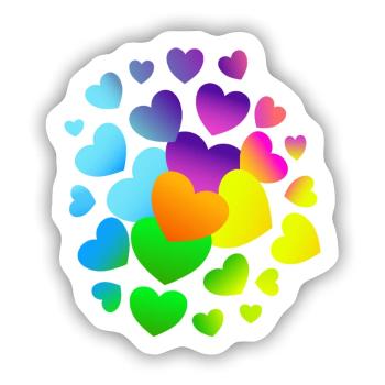 Herzen Herz viele Herzen - Sticker Größe S (10 x 10 cm) - Mattweiß - Vorne