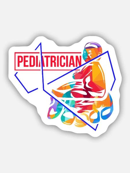 Sorgsamer Kinderarzt Babycheck - Sticker Größe S (10 x 10 cm) - Mattweiß