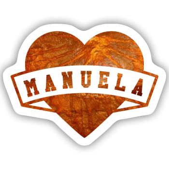 Vorname Manuela - Sticker Größe S (10 x 10 cm) - Mattweiß - Vorne
