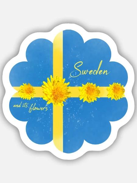 Schweden Blumen Midsommer - Sticker Größe S (10 x 10 cm) - Mattweiß