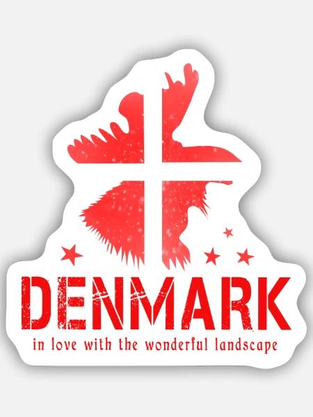 denmark 2024 red white - Sticker Größe S (10 x 10 cm) - Mattweiß