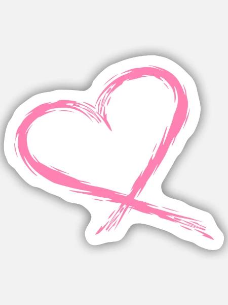 Herz Rosa - Sticker Größe S (10 x 10 cm) - Mattweiß