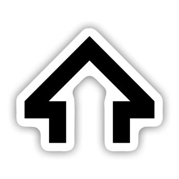 Pfeil nach oben - Sticker Größe S (10 x 10 cm) - Mattweiß - Vorne
