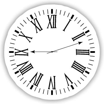 Römische Uhr - Sticker Größe S (10 x 10 cm) - Mattweiß - Vorne