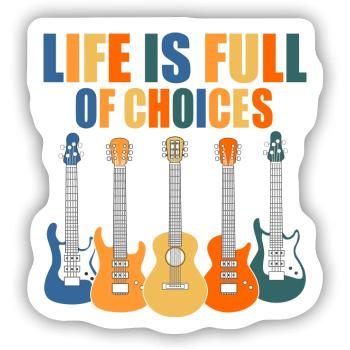 Guitar Player Guitarist - Sticker Größe S (10 x 10 cm) - Mattweiß - Vorne