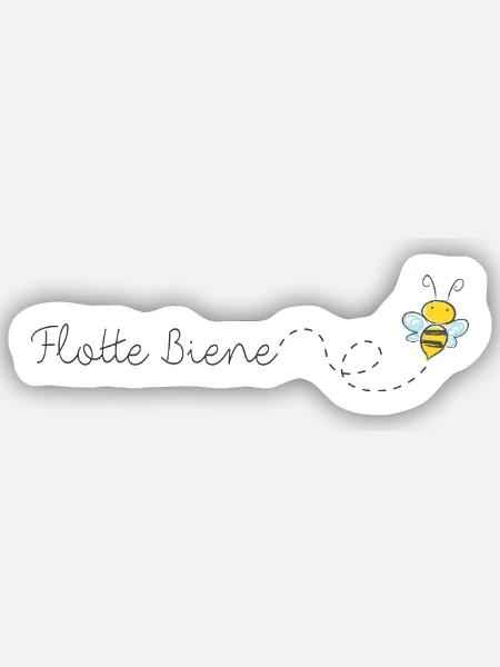 Flotte Biene - Sticker Größe S (10 x 10 cm) - Mattweiß
