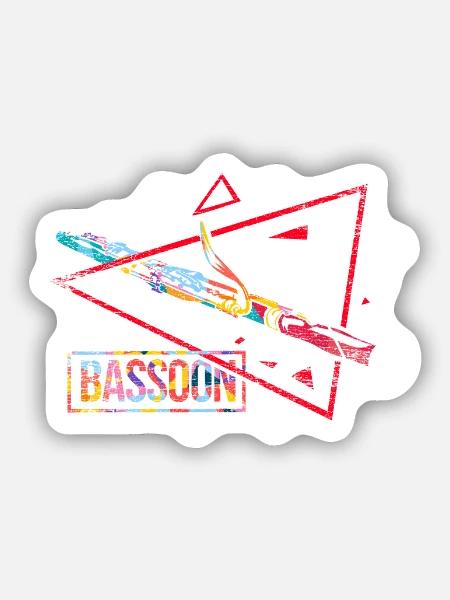 Warmtöniges Fagott Orchesterkonzert - Sticker Größe S (10 x 10 cm) - Mattweiß