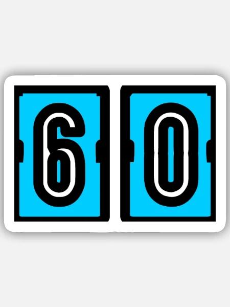 60. 60. GEBURTSTAG. GEBURTSTAG 60 JAHRE. 60 - Sticker Größe S (10 x 10 cm) - Mattweiß