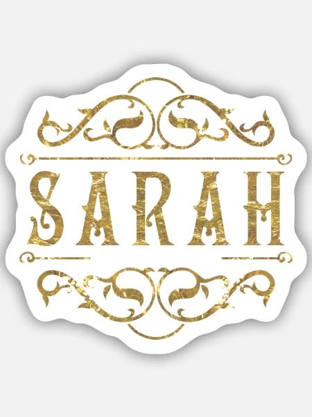 Sarah gold - Sticker Größe S (10 x 10 cm) - Mattweiß