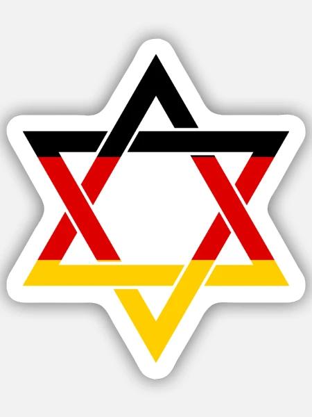 STOLZER DEUTSCHER JUDE Judentum Juden Menorah - Sticker Größe S (10 x 10 cm) - Mattweiß
