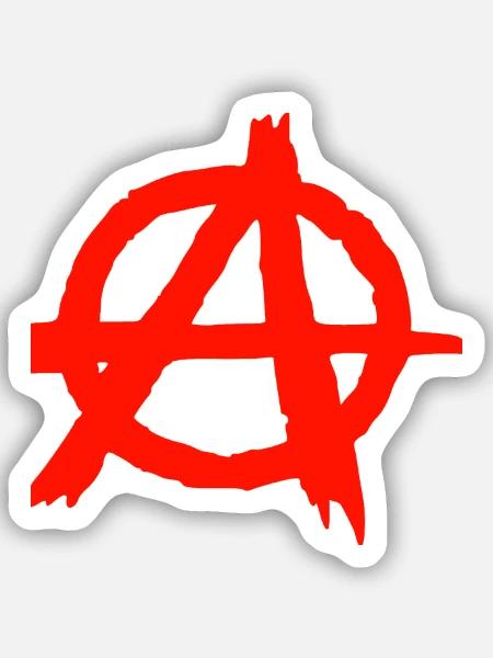 Anarchie Symbol Druck Grafik - Sticker Größe S (10 x 10 cm) - Mattweiß