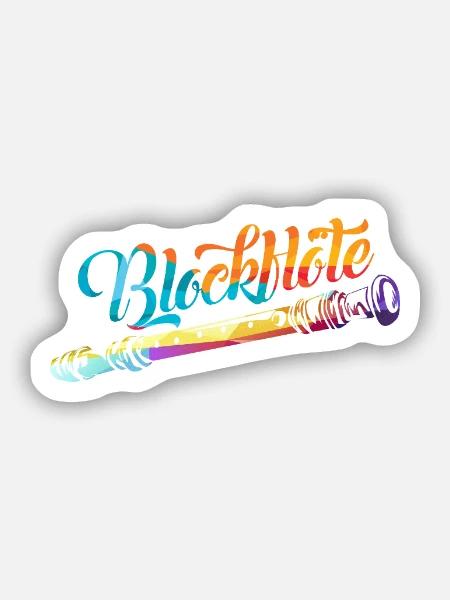 Flinke Blockflöte Bläserensemble - Sticker Größe S (10 x 10 cm) - Mattweiß