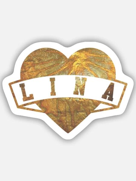 Lina - Sticker Größe S (10 x 10 cm) - Mattweiß