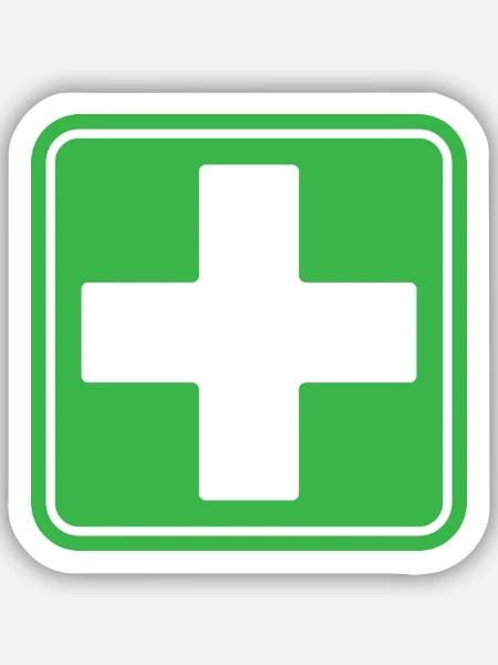 Icône vectorielle de panneaux de sécurité croisés médicales de premiers secours - Sticker taille S (10 x 10 cm) - blanc mat