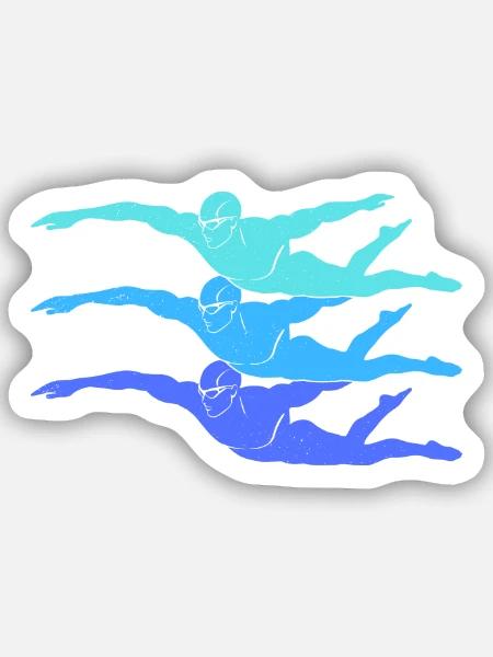 Schwimmen Schwimmsport Kinder Schwimm Schwimmer - Sticker Größe S (10 x 10 cm) - Mattweiß