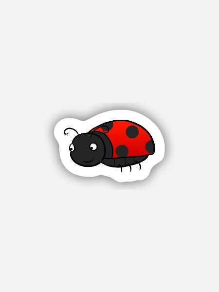 Ladybug Marienkäfer - Sticker Größe S (10 x 10 cm) - Mattweiß