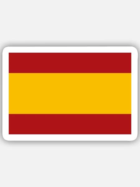 SPANISCHE FLAGGE - Sticker Größe S (10 x 10 cm) - Mattweiß