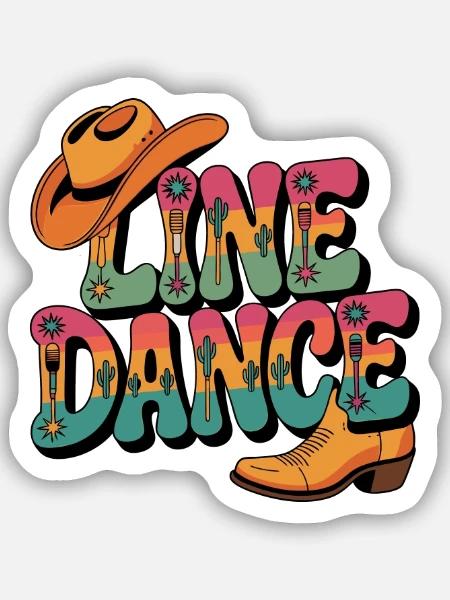 Line Dance mein Hobby - meine Passion - mein Ding - Sticker Größe S (10 x 10 cm) - Mattweiß