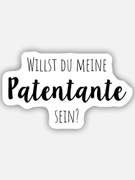 Willst du meine Patentante sein? - Sticker Größe S (10 x 10 cm) - Mattweiß