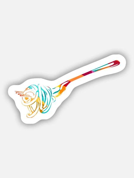Herzhafter Spaghetti Kochabend - Sticker Größe S (10 x 10 cm) - Mattweiß