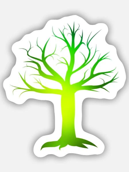 Neonbaum Gradientgrafik - Sticker Größe S (10 x 10 cm) - Mattweiß