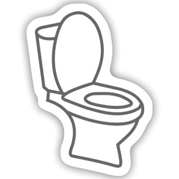 Klo WC Toilette - Sticker Größe S (10 x 10 cm) - Mattweiß - Vorne
