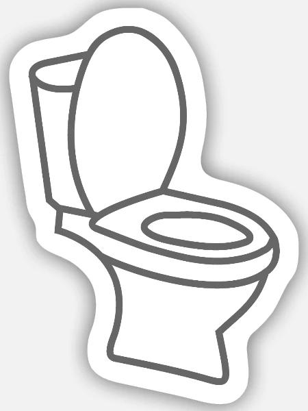 Klo WC Toilette - Sticker Größe S (10 x 10 cm) - Mattweiß