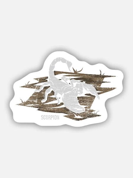 Gefährlicher Skorpion Wüstenjäger - Sticker Größe S (10 x 10 cm) - Mattweiß