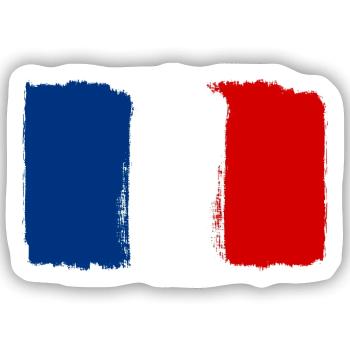 Frankreich Flagge used look - Sticker Größe S (10 x 10 cm) - Mattweiß - Vorne