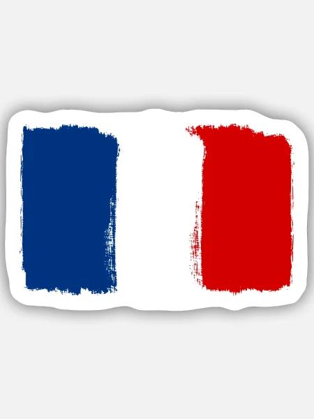 Frankreich Flagge used look - Sticker Größe S (10 x 10 cm) - Mattweiß