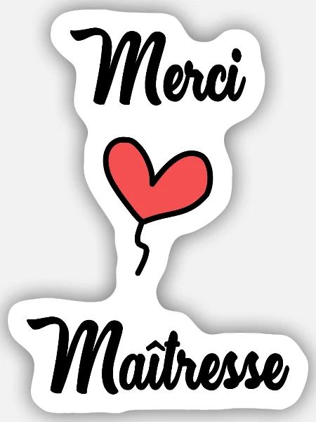 MAÎTRESSE - Sticker taille S (10 x 10 cm) - blanc mat