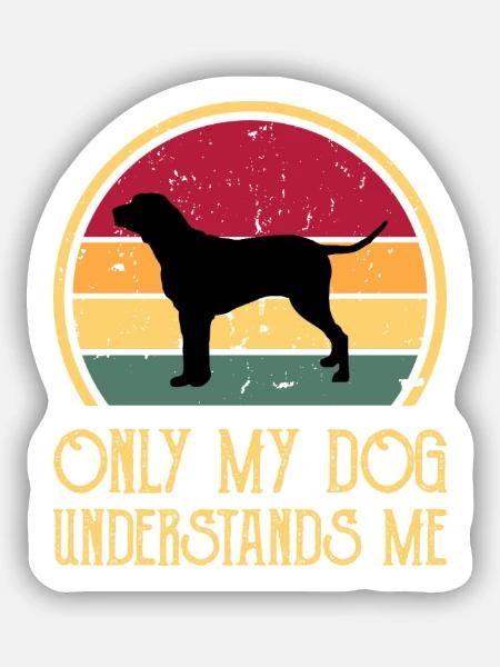Grand Anglo Francais Tricolore Hundesilhouette - Sticker Größe S (10 x 10 cm) - Mattweiß