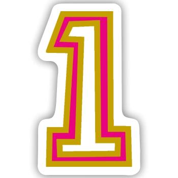 1. 1 JAHR - Sticker Größe S (10 x 10 cm) - Mattweiß - Vorne