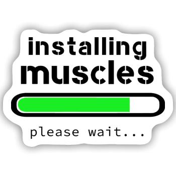 Aufbau von Muskeln - Sticker Größe S (10 x 10 cm) - Mattweiß - Vorne