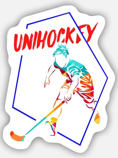 Reflexstarker Unihockey Torwart - Sticker Größe S (10 x 10 cm) - Mattweiß