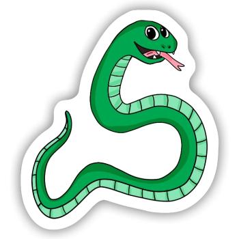 Serpent - Sticker taille S (10 x 10 cm) - blanc mat - Devant