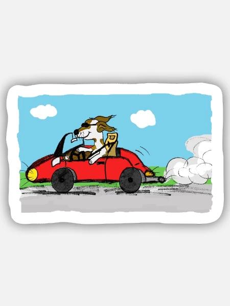 rennfahrer - Sticker Größe S (10 x 10 cm) - Mattweiß