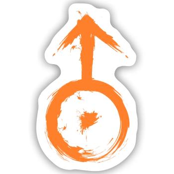 Astronomisches Symbol uranus - Sticker Größe S (10 x 10 cm) - Mattweiß - Vorne