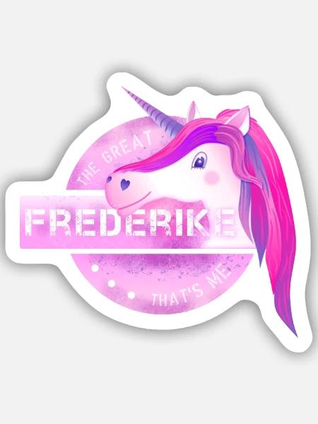 Frederike - Sticker Größe S (10 x 10 cm) - Mattweiß
