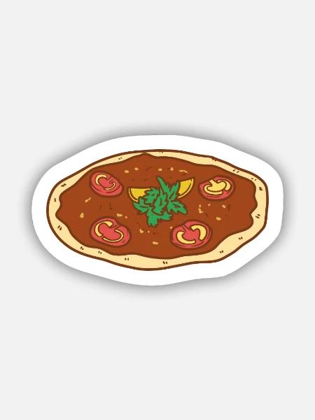 Würziges Lahmacun Fladenbrot - Sticker Größe S (10 x 10 cm) - Mattweiß