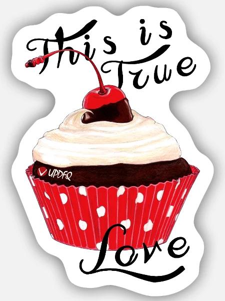 MUFFIN - Sticker Größe S (10 x 10 cm) - Mattweiß