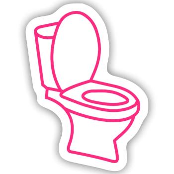 Klo WC Toilette Rosa - Sticker Größe S (10 x 10 cm) - Mattweiß - Vorne