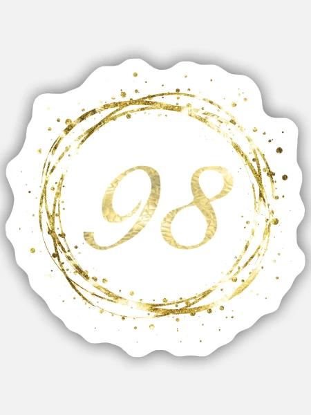 98 - Sticker Größe S (10 x 10 cm) - Mattweiß