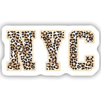New York Leo Muster - Sticker Größe S (10 x 10 cm) - Mattweiß - Vorne