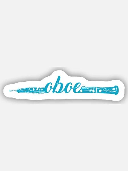 Beschwingte Oboe Orchesterklang - Sticker Größe S (10 x 10 cm) - Mattweiß