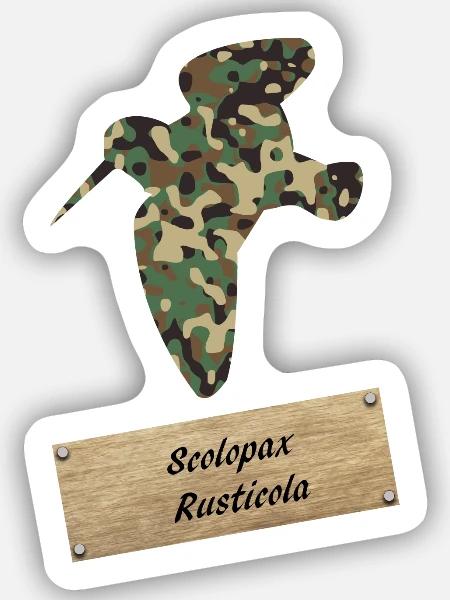 OBV - Camo Becasse Scolopax Rusticola # 2 - Sticker Größe S (10 x 10 cm) - Mattweiß