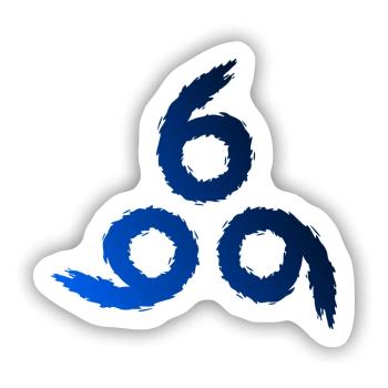 666 Satan Symbol - Teufel - Böse - Sticker Größe S (10 x 10 cm) - Mattweiß - Vorne