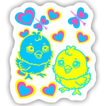 Küken Ostern Kind Kinder - Sticker Größe S (10 x 10 cm) - Mattweiß - Vorne
