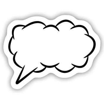 Sprechblase Gedankenblase - Sticker Größe S (10 x 10 cm) - Mattweiß - Vorne