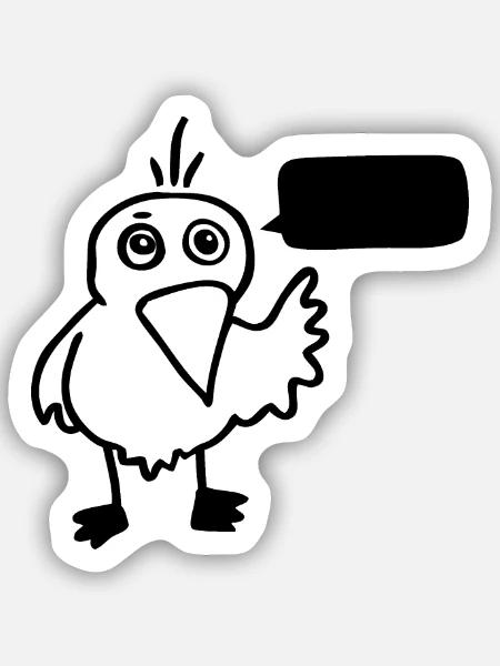 Kleiner Vogel - Sticker Größe S (10 x 10 cm) - Mattweiß